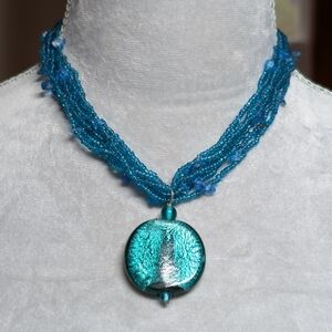 Elegant Blue Beaded Necklace